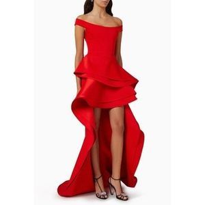 OZGUR MASUR High-Low Off-The-Shoulder Gown Size US4 $2,052